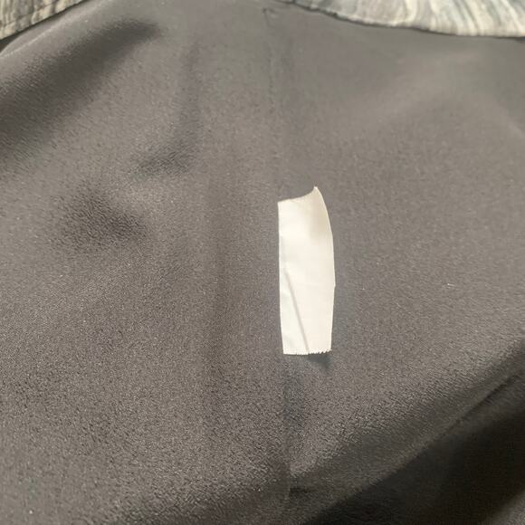 H Halston Abstract Mirrored Print Gray White Front Slit Pencil Skirt Lined 4 - Picture 11 of 12